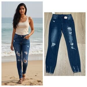 Rosa Clothing Jeans Skinny stretch High waisted Distressed size med NWT